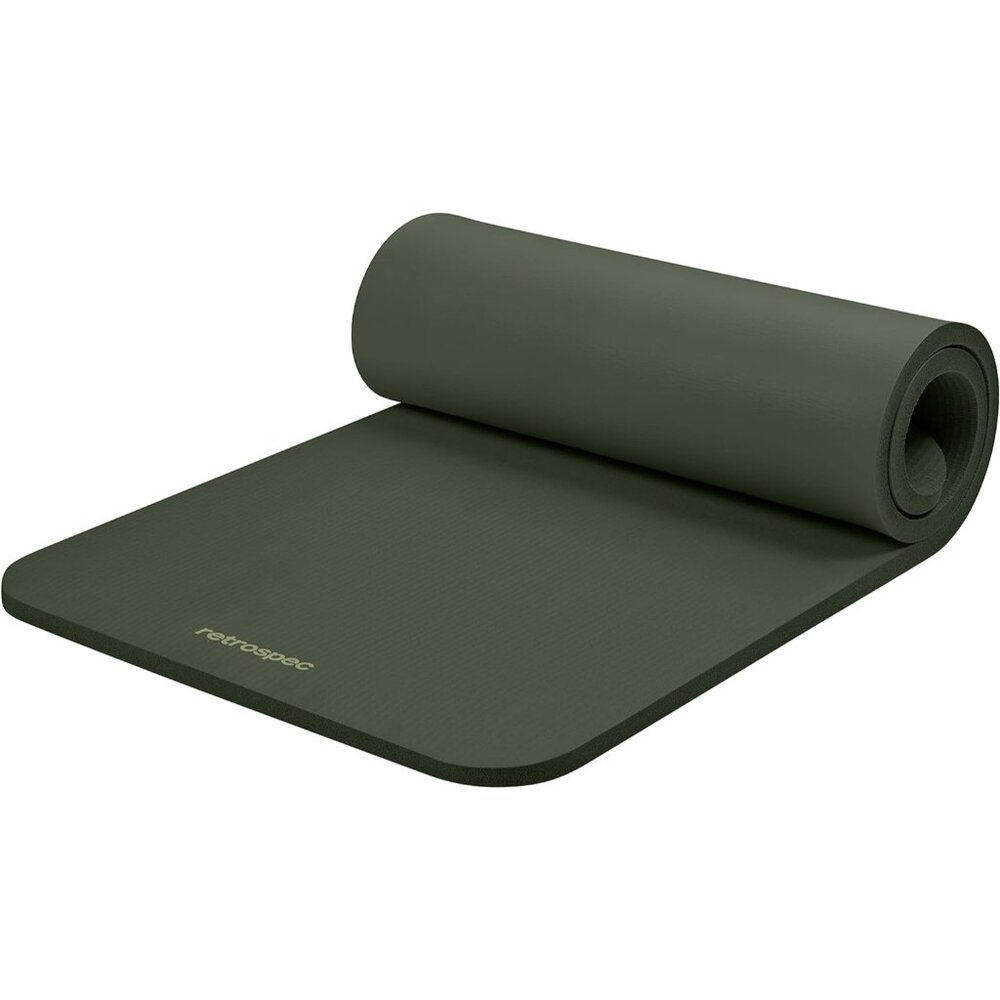 Solana Yoga Mat 1" Thick With Nylon Strap For Men & Women - Non Slip Exercise Ma
